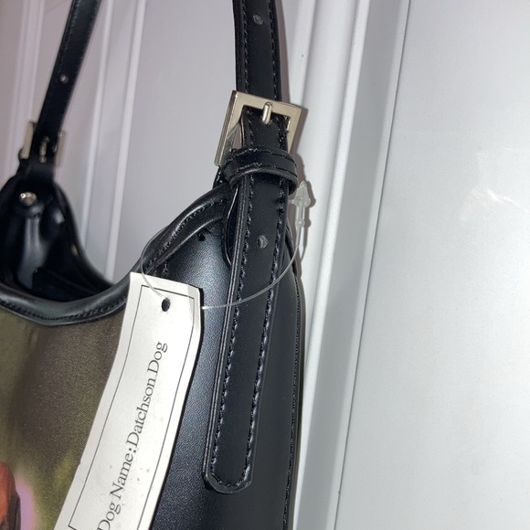 DACHSHUND Shoulder Bag Hand Bag Rhinestone Bling NEW 10 x 8 inches - Picture 12 of 14